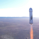 The New Shepard rocket in flight.